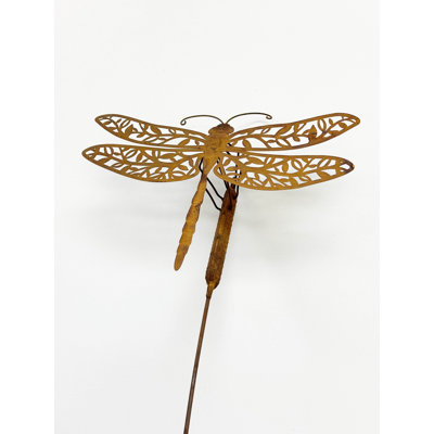 Rustic Dragonfly Garden Stake