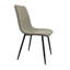 De 4 chaises de salle à manger modernes, recouvertes de lin avec un rembourrage de siège confortable et des pieds en métal pour la pièce (chaises grises, structure robuste à coussins décoratifs)-1078696497