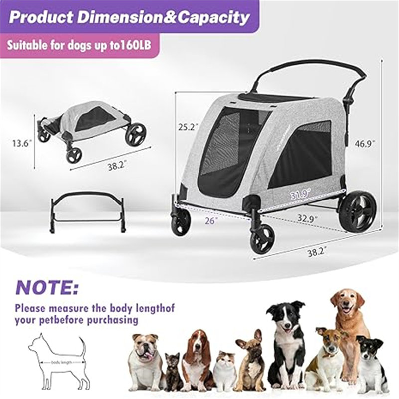 Poussette pour chien Echosmile TG