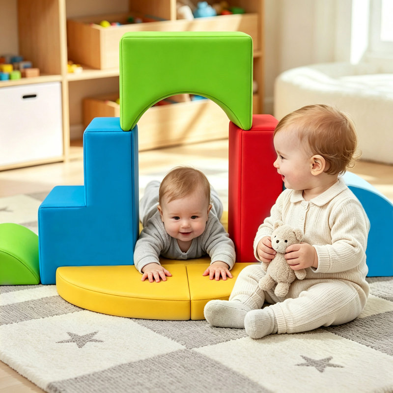 Blocs d'escalade en mousse (7 pièces), jouets d'escalade pour tout-petits, ensemble de jeu souple avec marches et glissade
