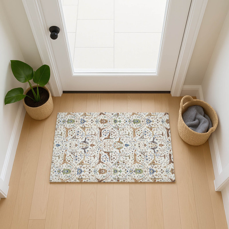 Machine Washable Indoor/Outdoor Boruta ACN2250 Global Rug, Rectangle 1'8" x 2'6"