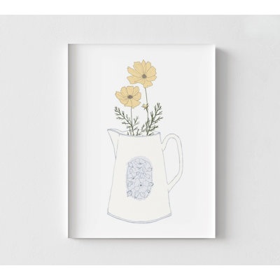 Illustration de décor floral sauvage de marguerites jaunes, affiche de fleur jaune minimaliste, maison de campagne rustique, impression d'affiche maison remodelage