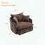 Chaise surdimensionnée en chenille pivotante à 360 ° - 3 coussins - brun-2025014256