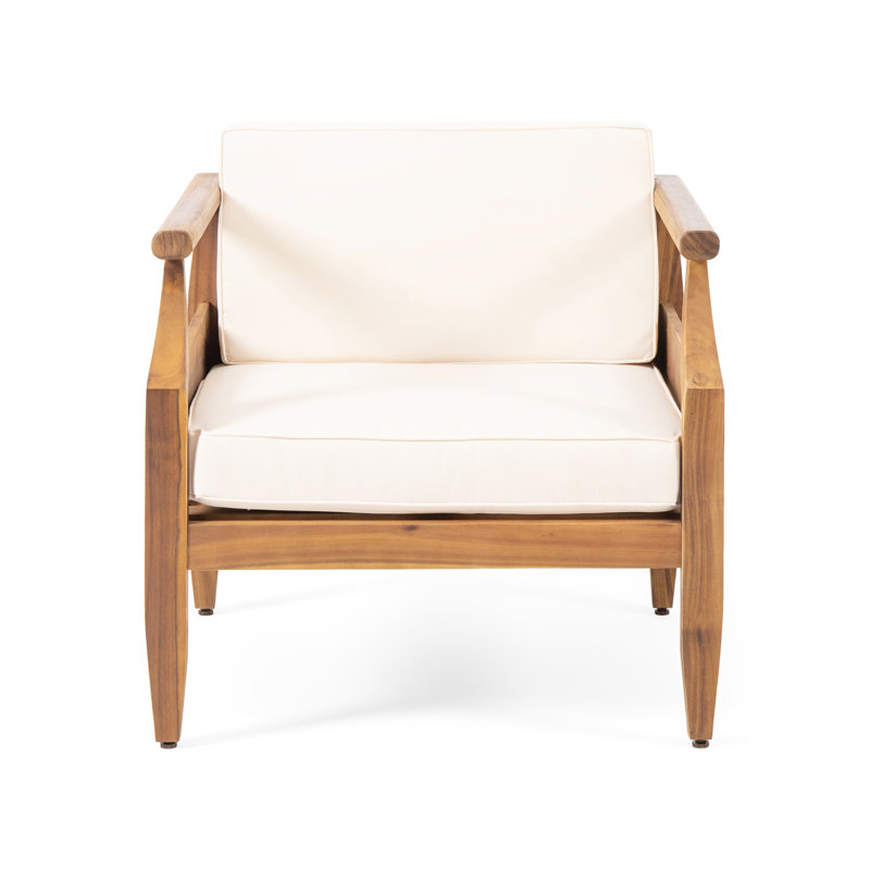 Relax In Your Backyard With Wood Club Chair And Cushioning Stylish - , To Weather, Open Slat Seat Cushions, 30.6"W X 26.7"H 30.03"D