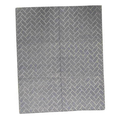 Tapis unique bleu / gris 8 pi 2 po x 9 pi 11 po
