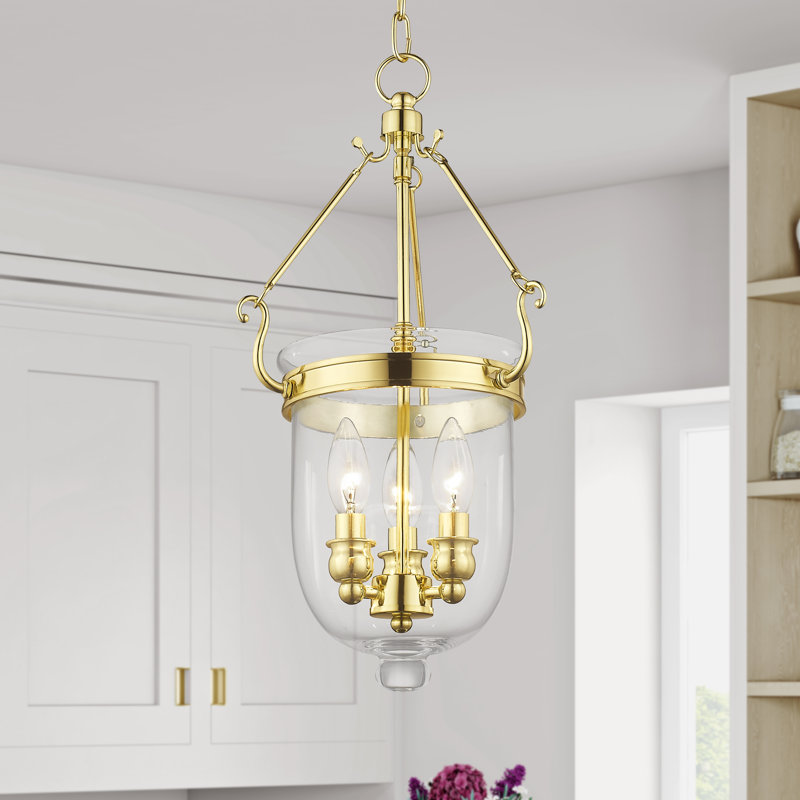 Luminaire suspendu simple urne Husman, H 20 po x l 10 po x P 10 po, Laiton poli