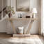 Banc de hall d'entrée en bois vieilli 60 po avec armoire de rangement en placage de bois massif à 2 niveaux de style rustique 60 po pour couloir, salon et canapé derrière-388519853