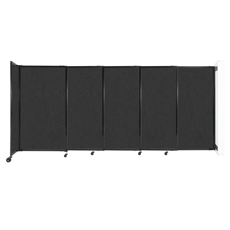 Cloison coulissante 5 pi, H 60 po x l 135 po x P 33 po, Noir
