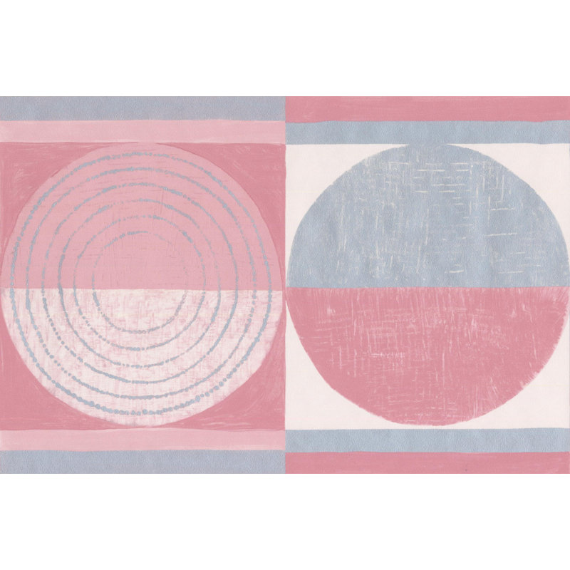 Bordure murale Christofor, Rouge / rose / bleu sarcelle