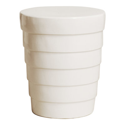 Terrace White Handcrafted Ceramic Garden Stool