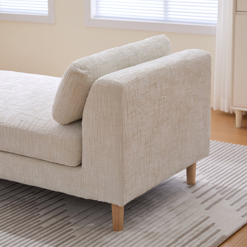 Upholstered Accent Bench With Two Pillows, Beige