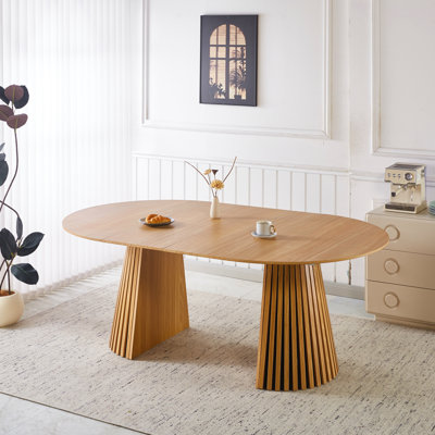 Table à rallonge Mid-Century moderne, table de salle à manger multifonctionnelle pour 6 à 10 personnes et grande table basse, longueur 47,24 à 78,74 pouces