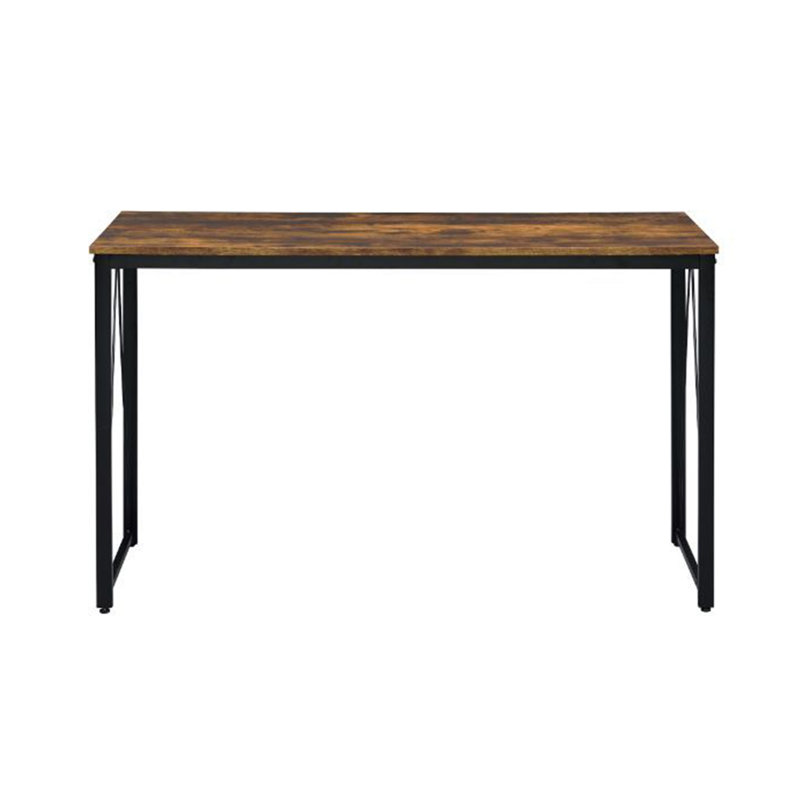 Bureau d'écriture rectangulaire avec base en métal, H 28 po x l 47 po x P 19 po, Brown