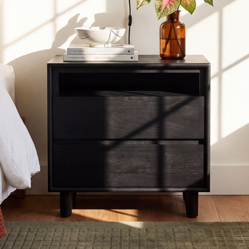Soleil 2-Drawer Nightstand, Black
