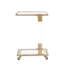 Table d'appoint dorée, plateau en verre carré en acrylique de forme C, facile à assembler, assemblage simple trempé de 5 mm,