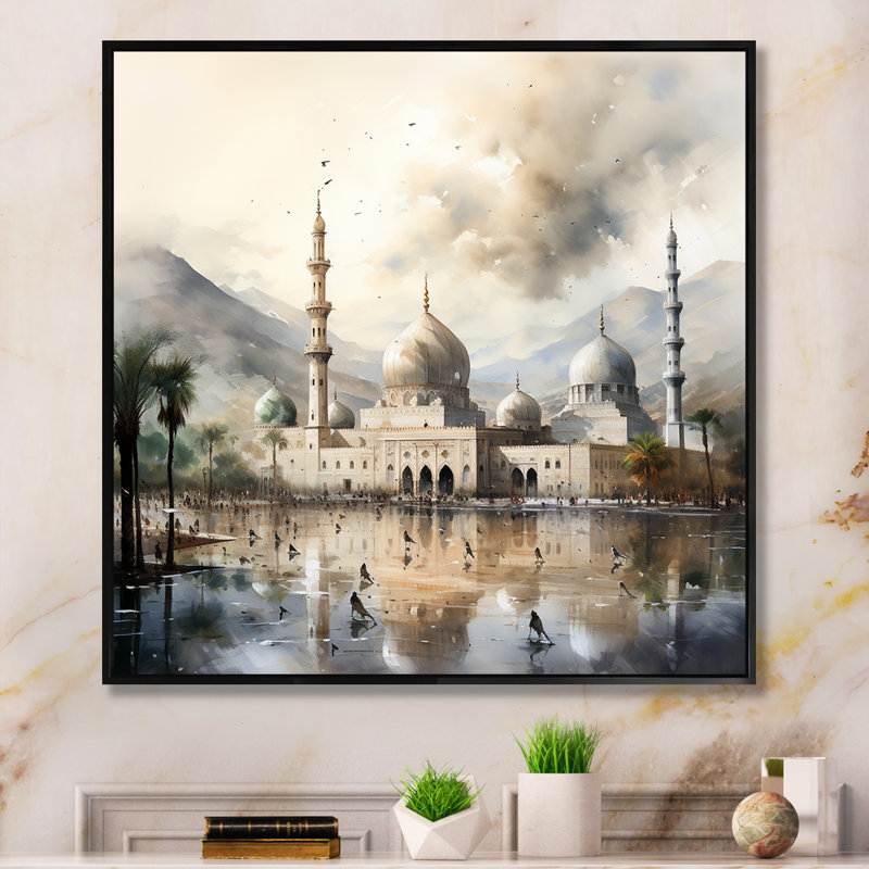 «Mosquée» par Mosquée, Cadre flottant noir, H 30 po x l 30 po x P 1,5 po