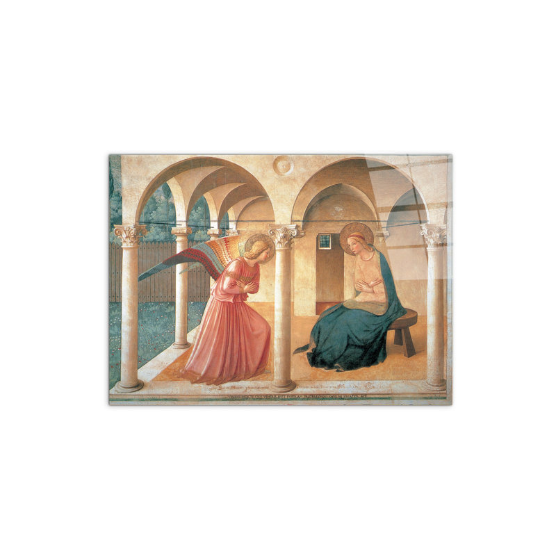 Annunciation 58×78 Cm CrystalArt Acrylic Material Glass Effect, Frameless Panel, Lightweight Ready To Hang - No Frame Print on Plastic / Acrylic