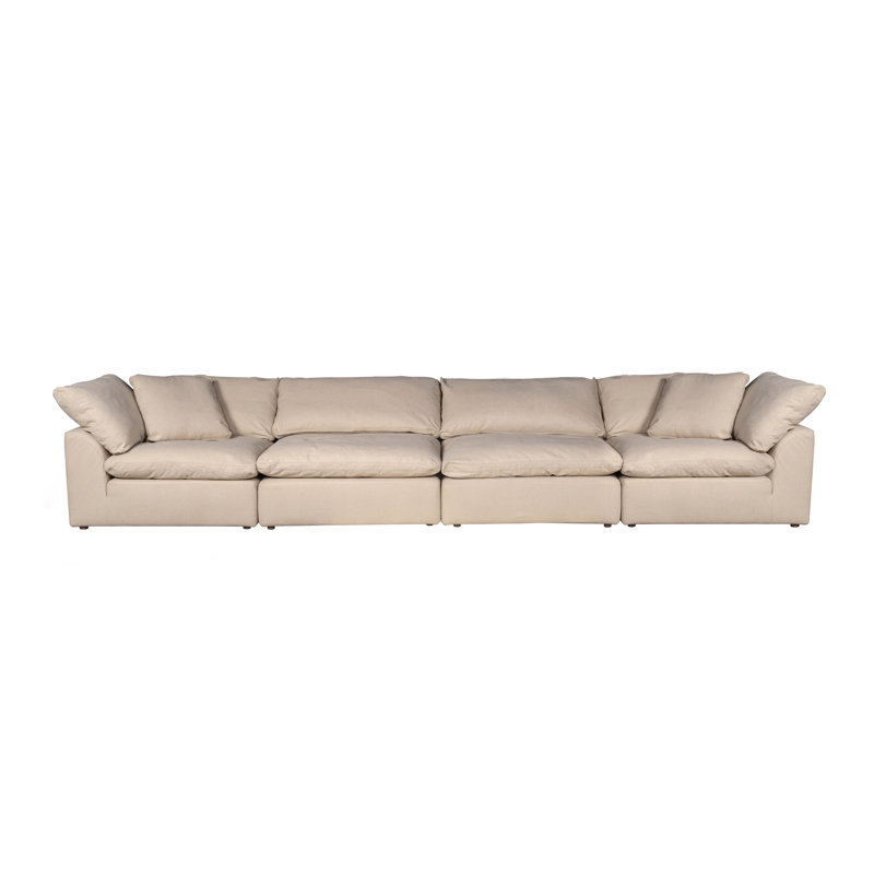 Caitlynne Cloud-Inspired 176" 4 Piece Oversized Deep Lounge Slipcovered Modular Sofa | Performance Fabric Washable Water-Resistant Stain-Proof | Deep-Seating Down-Filled Couch | Plush Cushions, Modern Design