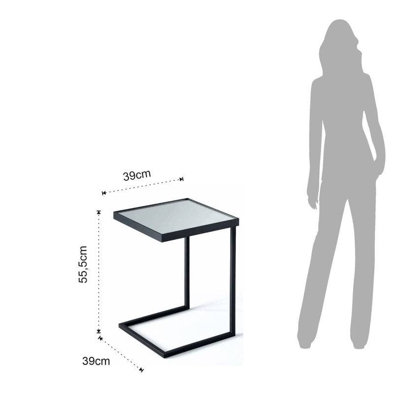 Emrey Glass Top End Table