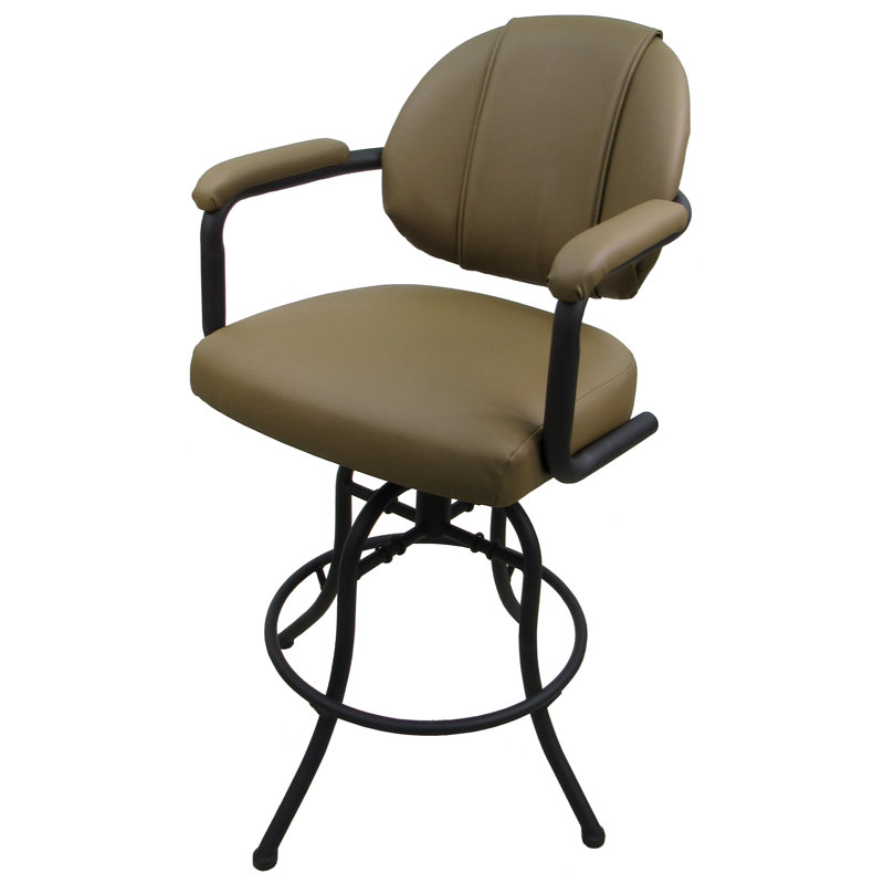 Siyao Swivel Upholstered Counter Stool with Metal Frame, Bar Stool (30" Seat Height), Sandstone