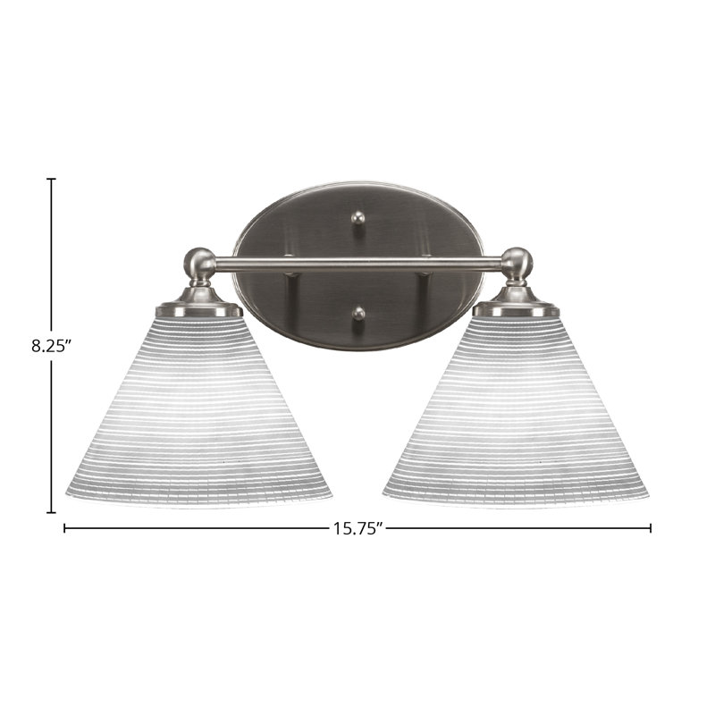 Barre d'éclairage de salle de bain Aitkens, Nickel brossé, 2