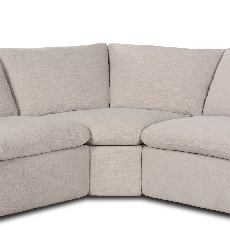 Tillery 5 - Piece Upholstered Sectional, Laken Stone Performance Weave