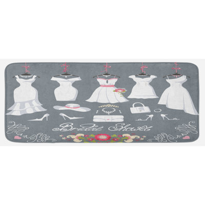 Solid Color Polyester Kitchen Mat