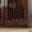 Buffet Mid-Century moderne cannelé, noyer foncé-253864117