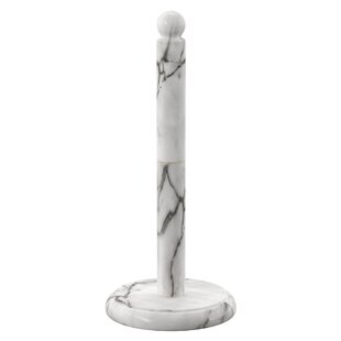 Marble King White Square Marble Paper Towel Holder – Heavy-Duty Roll Stand  with Non-Slip Base