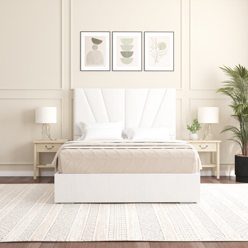 Alahnna Upholstered Bed Frame    , White, Single (3')