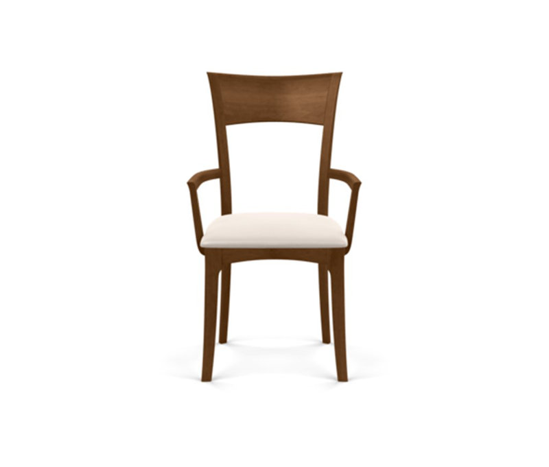 Ingrid 19.25'' H Upholstered Cherry Armchair, Saddle Cherry, White