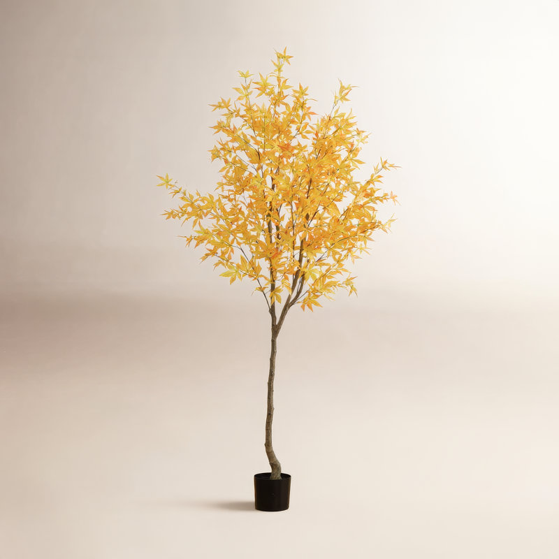 7 pi Arbre d'automne artificiel érable d'automne, Jaune