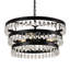 Lustre moderne en cristal noir à 3 niveaux