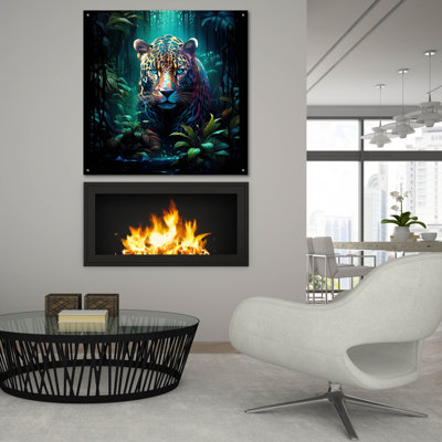 «Jaguar» par r3darch0n, art mural en verre acrylique