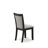 5-Pc Kitchen Dining Table Set Includes a Distressed Jacobean Wooden Table and 4 Dark Gotham Grey Linen Fabric Mid Century Chairs with High Back - Wire Brushed Black Finish-85692388-85692385