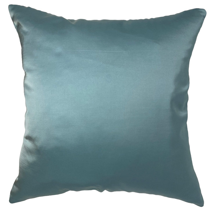 Terra Faux Silk Terra Square Silk Throw Pillow Cover & Insert, Jade, 22" x 22"
