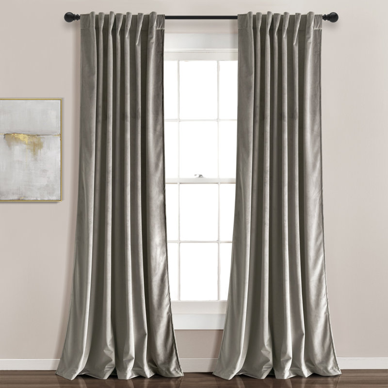 Paire de rideaux isolants Prima Velvet, gris, L 54 po x L 84 po