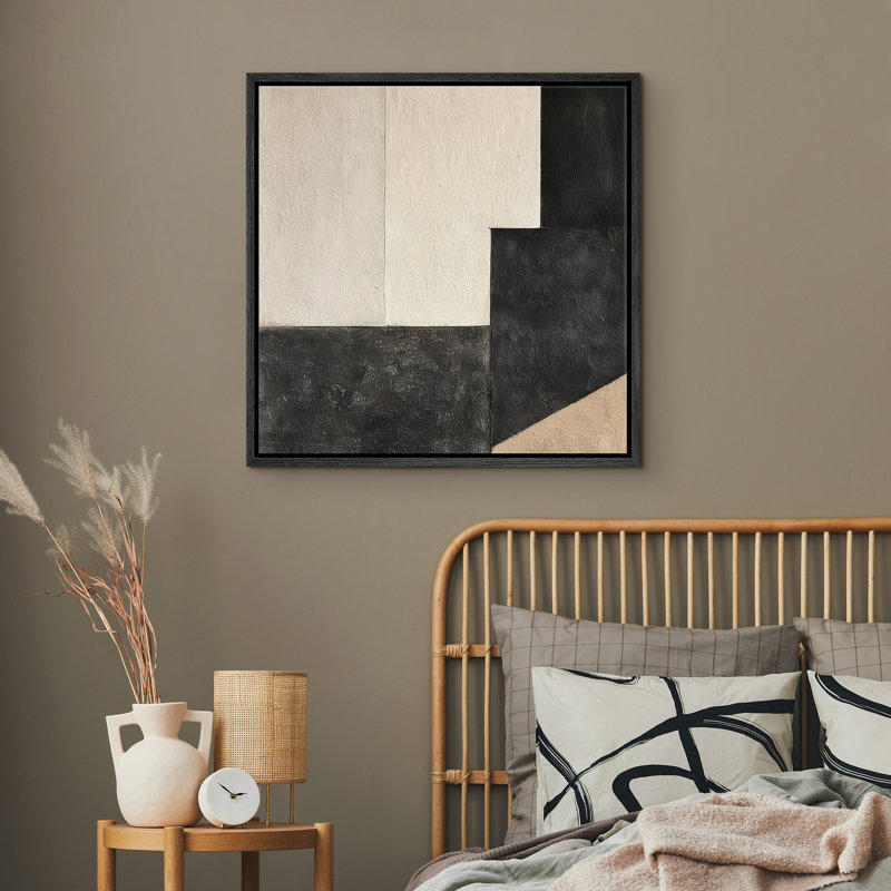Reproduction d'art encadrée sur toile encadrée pour décoration de salon, Noir, H 16,8 po x l 16,8 po