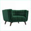 Méridienne Addison Mid-Century - Velours vert foncé | Vert foncé | Velours