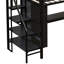 Metal Loft Bed with Wardrobe, Desk and Open Storage Shelf Unit-278411670