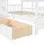 Lit blanc pour lit simple, avec 2 tiroirs et tablette-374445337