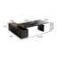 Bureau de direction électrique réglable en hauteur en forme de L, moderne et luxueux, de 260 cm (102,36 po), avec grande capacité de rangement – ​​Table de bureau réglable en hauteur-557438050