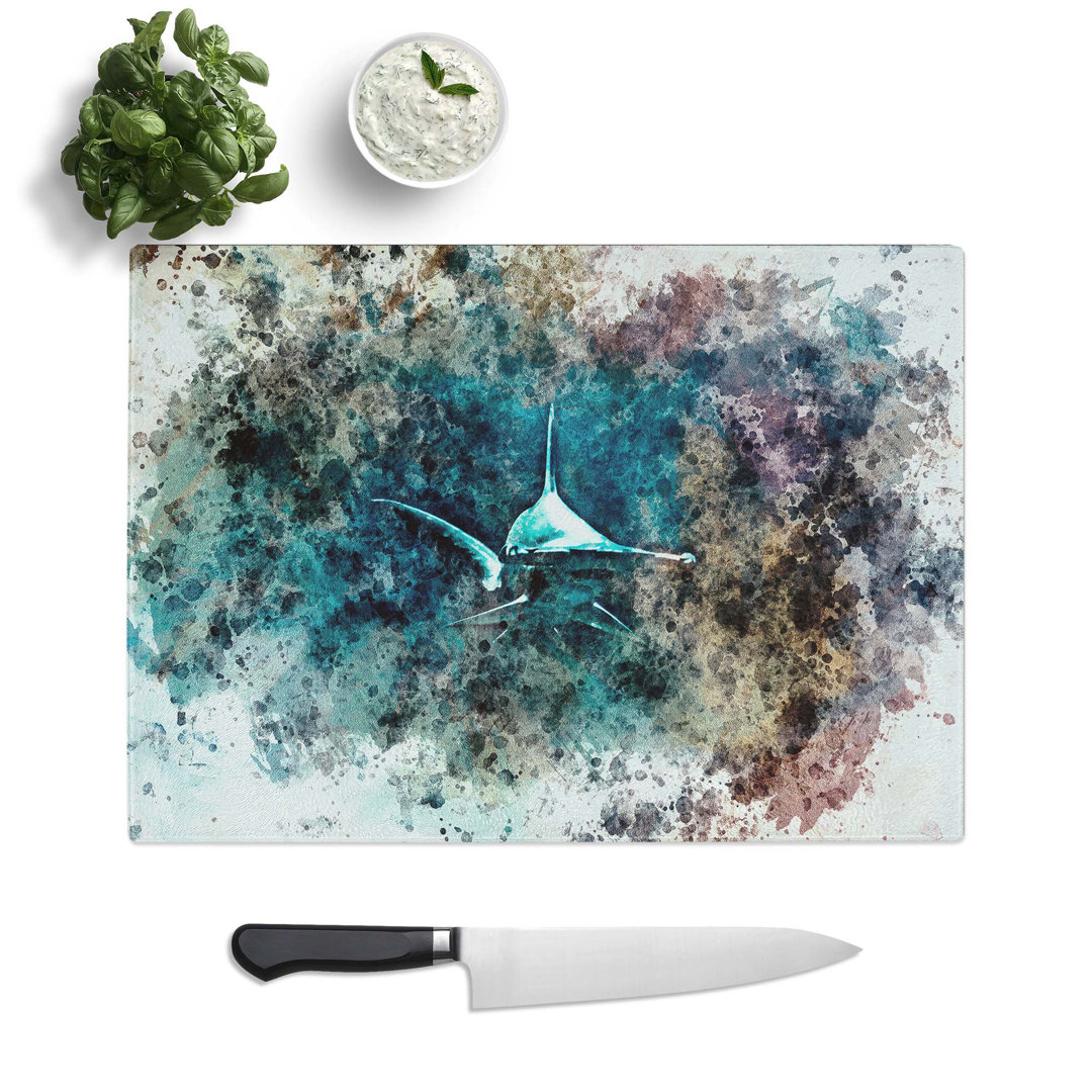 Glass Hammerhead Shark in Abstract Chopping Board