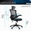Fauteuil de direction moderne haut dossier en filet avec appui-tête et accoudoirs rabattables
