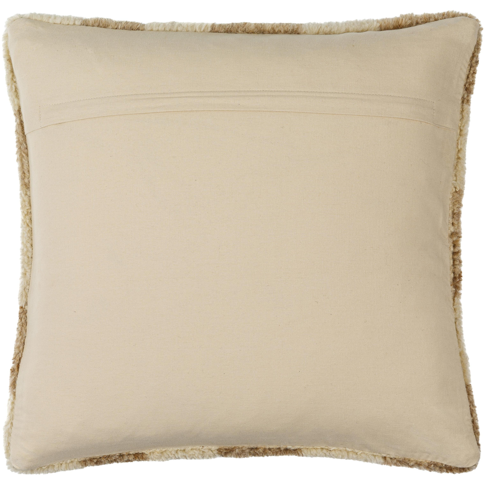 Raven Checkered Wool Throw Pillow, 20" x 20", Ivory, Down