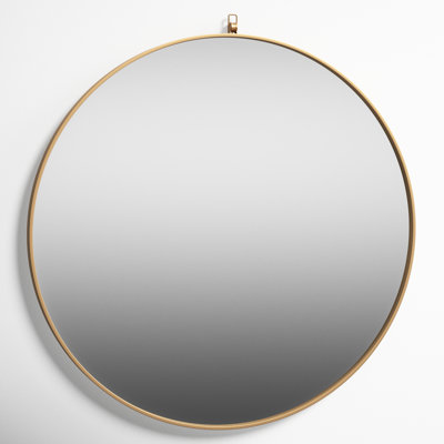 Cassie Metal/Manufactured Wood Round Wall Mirror