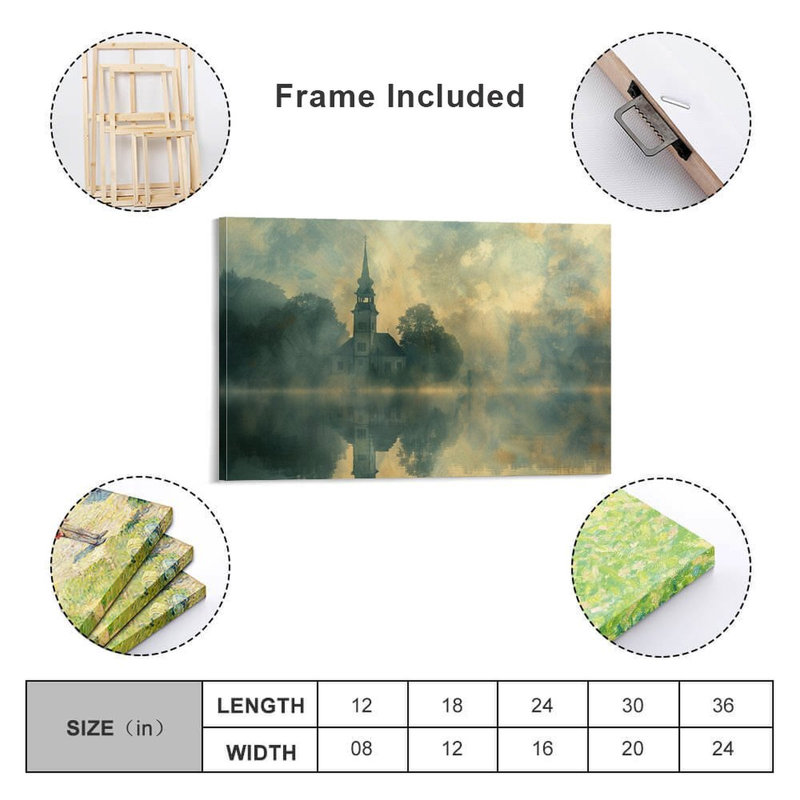 Toile encadrée 24 "x 36" avec cadre en bois, prête à être accrochée, 24×36inch