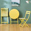 Ensemble de bistro 3 pièces pour table ronde et chaises pliantes jaune-1887976104