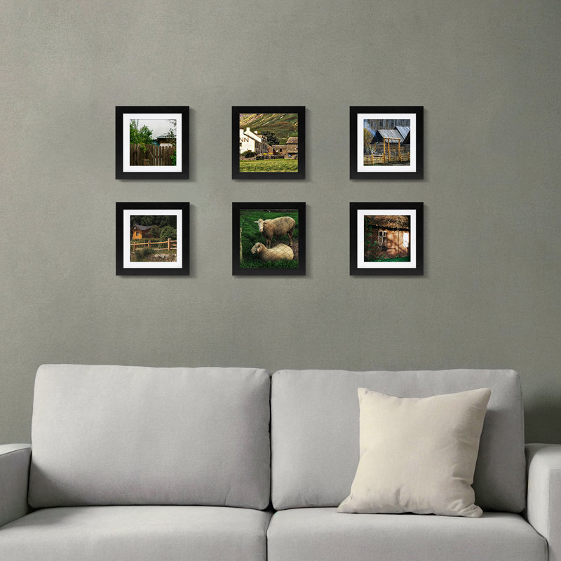 Cadre photo en bois, Noir, noir, noir, noir, 12 po x 12 po