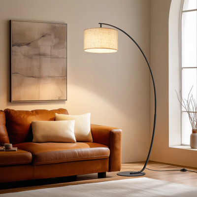 Lampe sur pied arquée 68,5 po avec télécommande et ampoule incluse